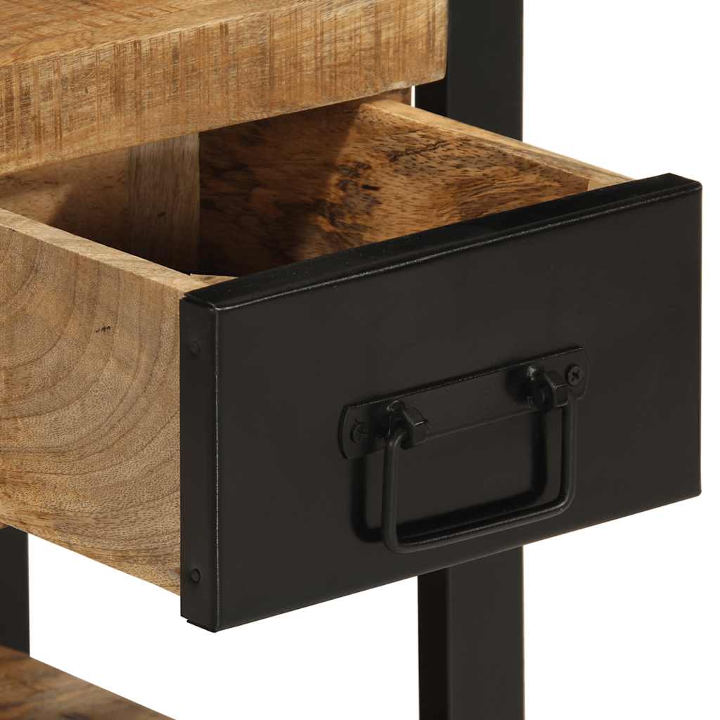 Bedside Cabinet 35X34X45 Cm Solid Rough Wood Mango