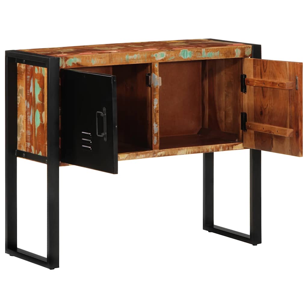 Console Cabinet Multicolour 90X35X75 Cm Solid Wood Reclaimed