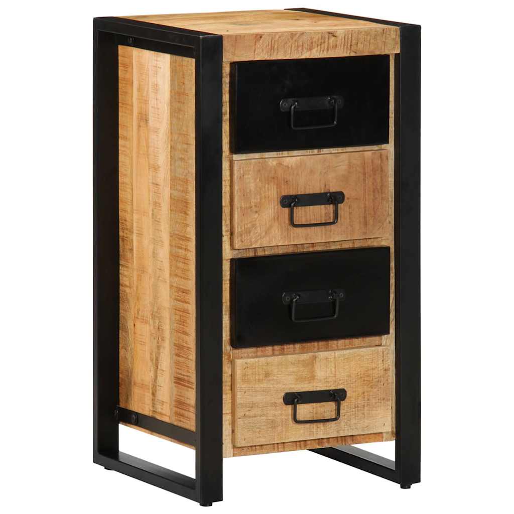Drawer Cabinet 40X40X75 Cm Solid Rough Wood Mango
