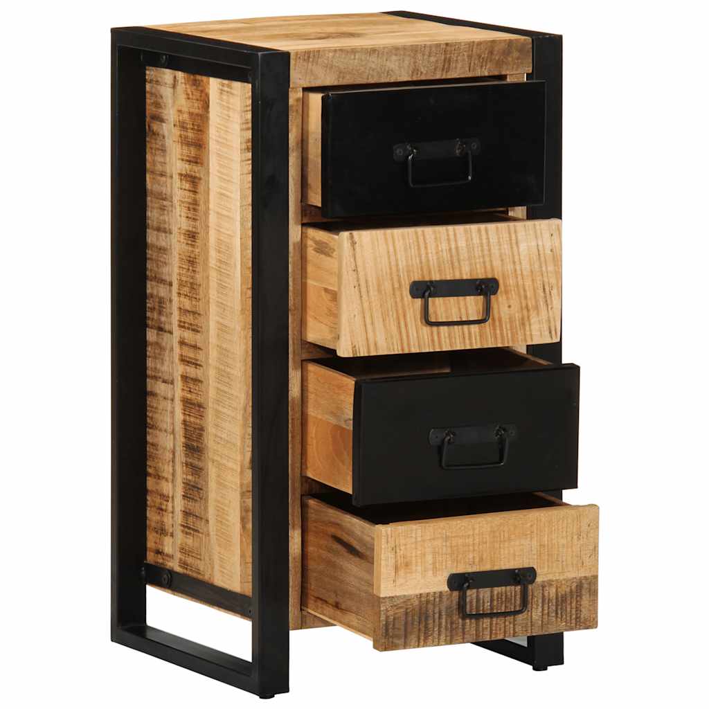 Drawer Cabinet 40X40X75 Cm Solid Rough Wood Mango