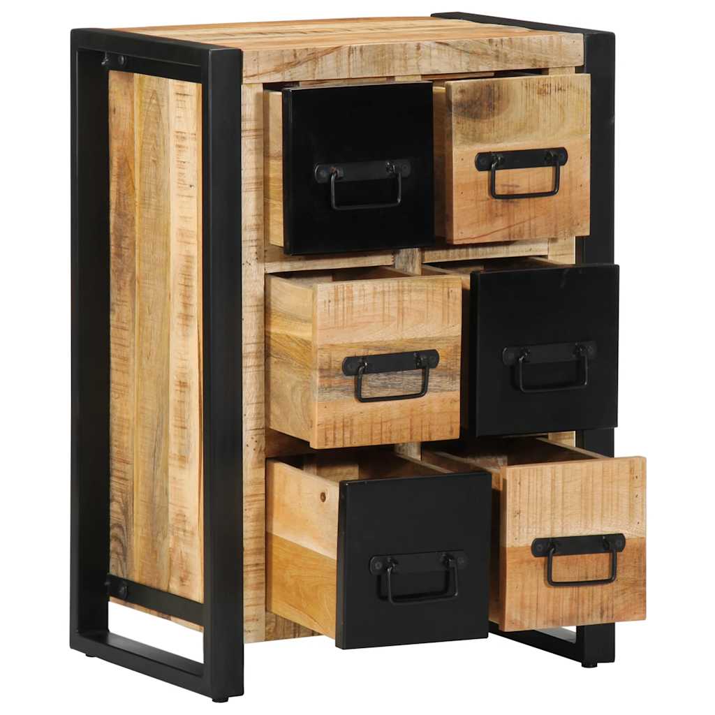 Sideboard 50X35X70 Cm Solid Rough Wood Mango