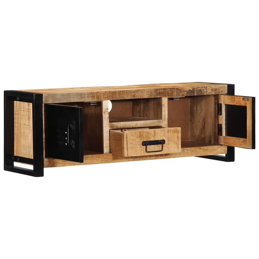 Tv Cabinet 100X30X35 Cm Solid Rough Wood Mango