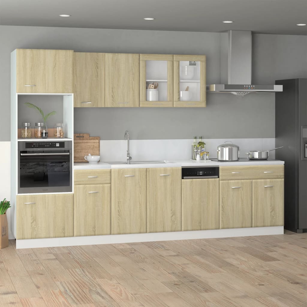 7 Piece Kitchen Cabinet Set Lyon Engineered Wood