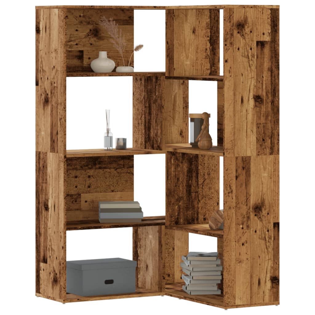 Corner Bookcase 4-Tier 85X85X140 Cm Engineered Wood