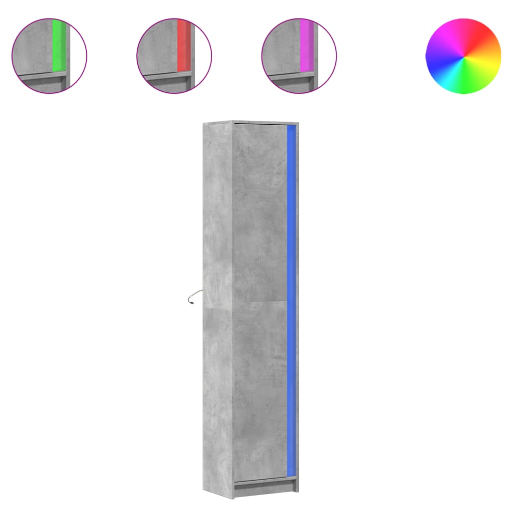 Highboard With Led 41.5X32.5X200 Cm Engineered Wood