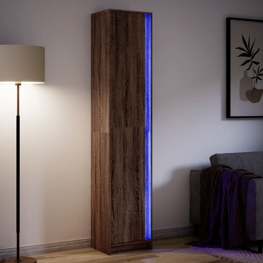 Highboard With Led 41.5X32.5X200 Cm Engineered Wood