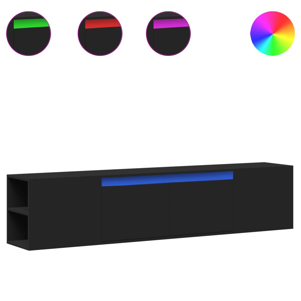 Tv Wall Cabinet With Led 180X31X39.5 Cm