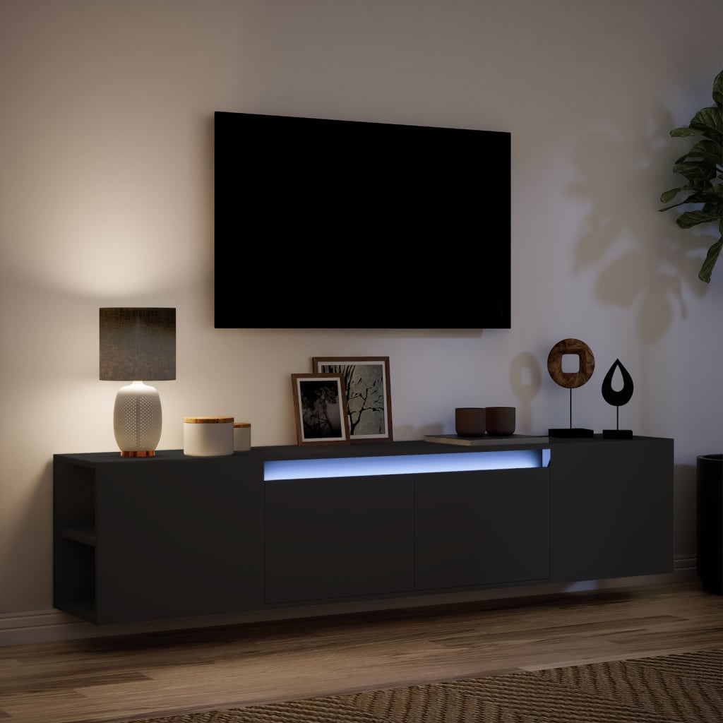 Tv Wall Cabinet With Led 180X31X39.5 Cm
