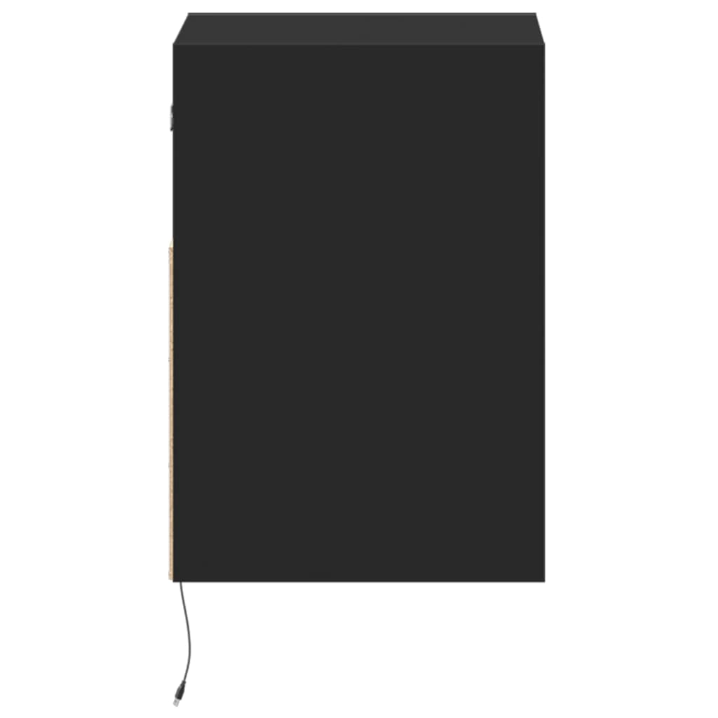 Wall-Mounted Bedside Cabinets With Led Lights 2 Pcs