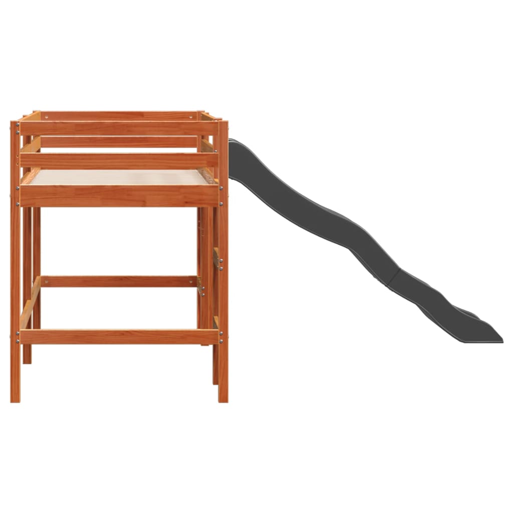 Kids' Loft Bed Without Mattress Solid Wood Pine