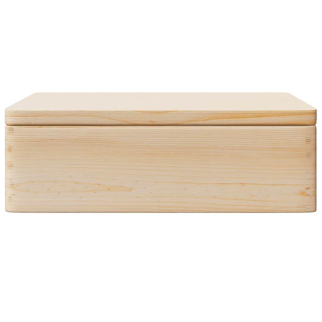 Wooden Box With Lid And Handles Solid Wood Pine