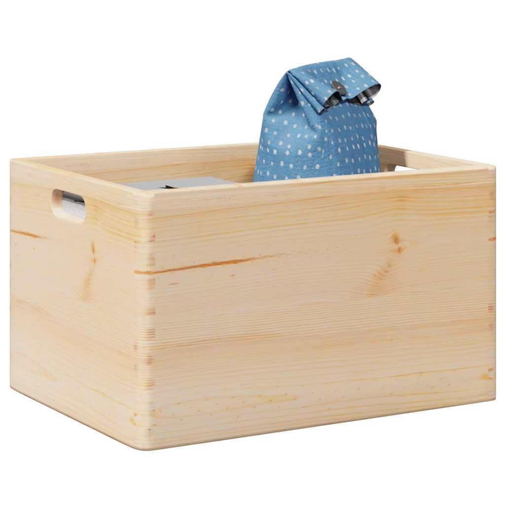 Wooden Box With Lid And Handles Solid Wood Pine