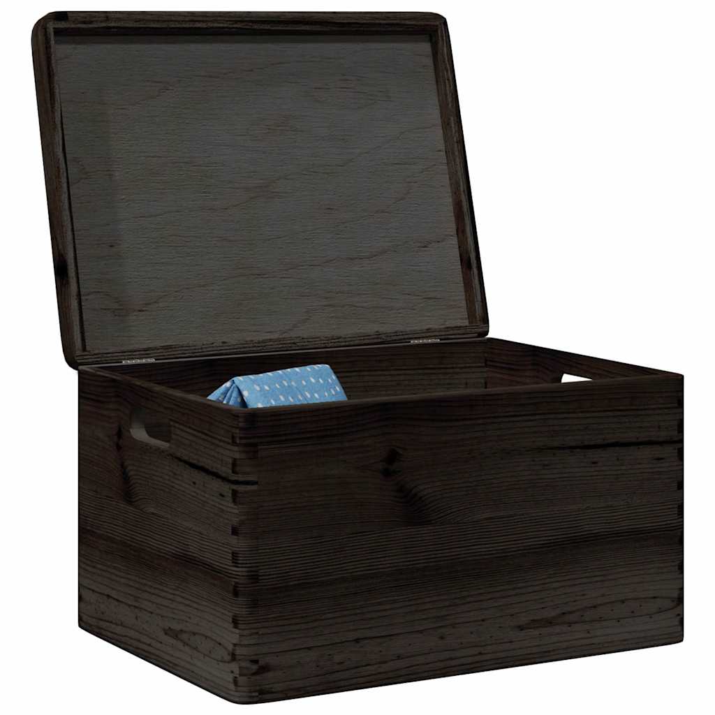 Wooden Box With Lid And Handles Solid Wood Pine