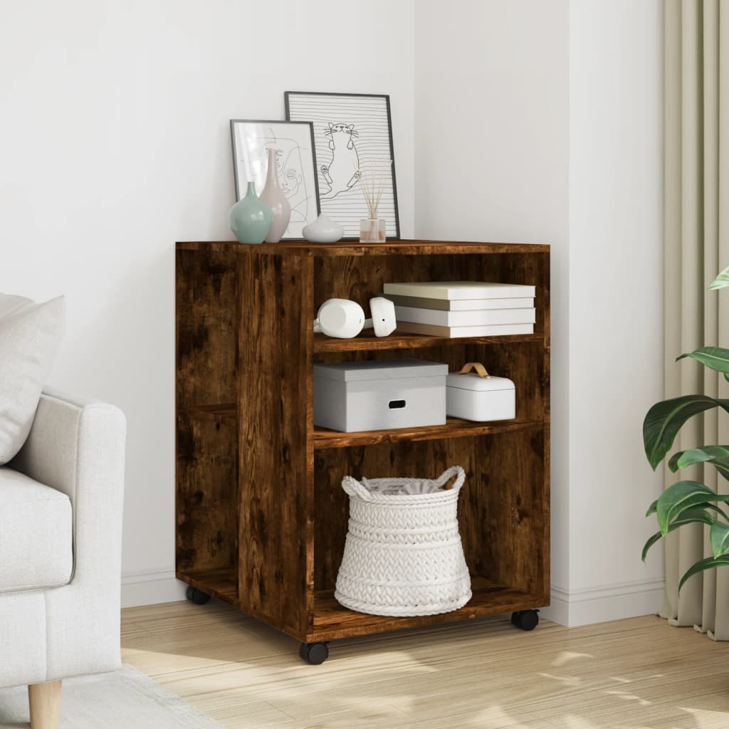 Side Table With Wheels 55X60X78 Cm Engineered Wood