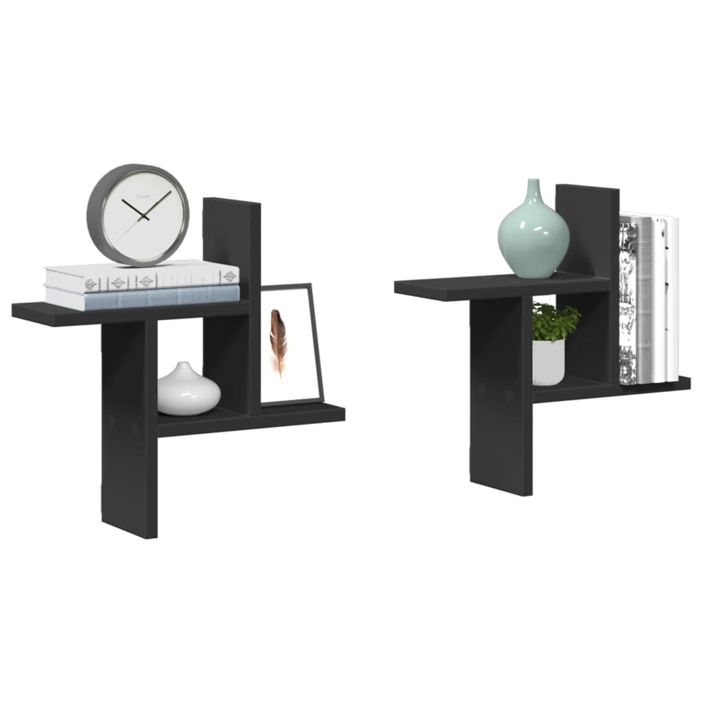 Wall Shelves 2 Pcs Engineered Wood