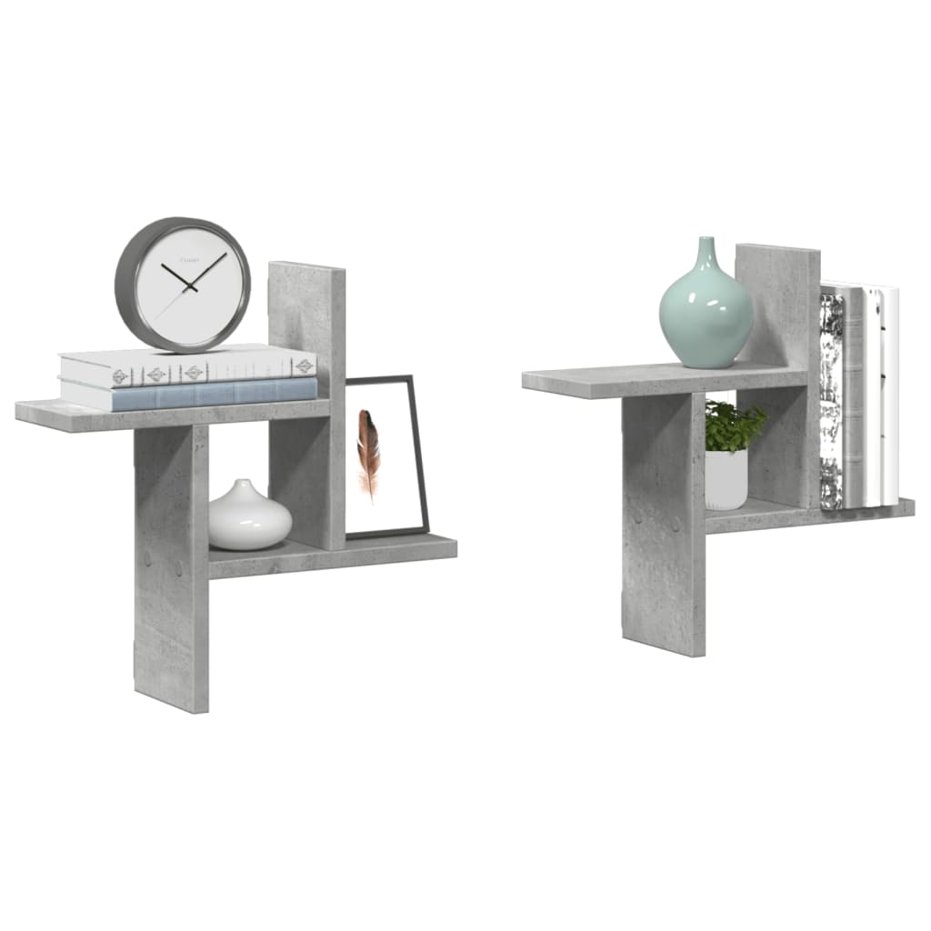 Wall Shelves 2 Pcs Engineered Wood