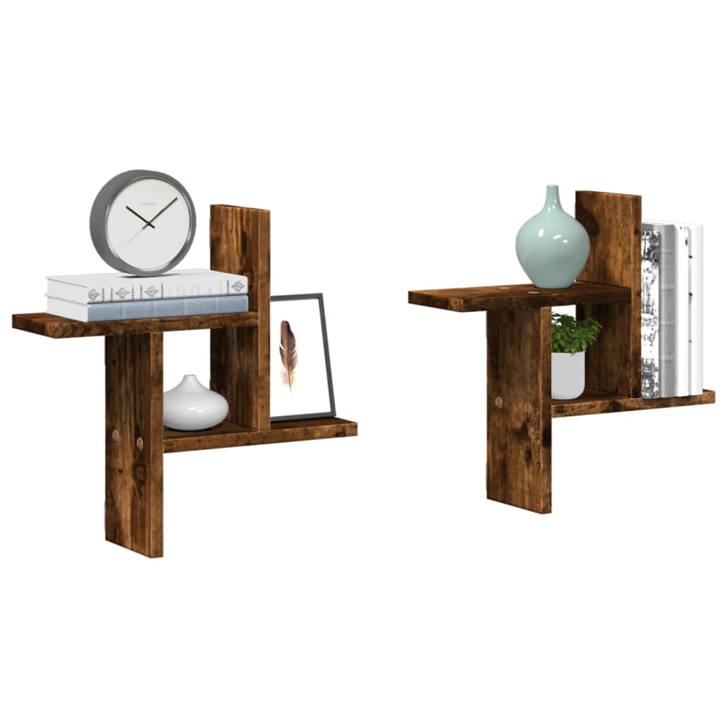 Wall Shelves 2 Pcs Engineered Wood