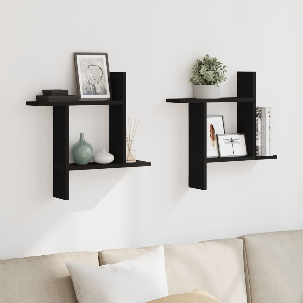 Wall Shelves 2 Pcs Engineered Wood