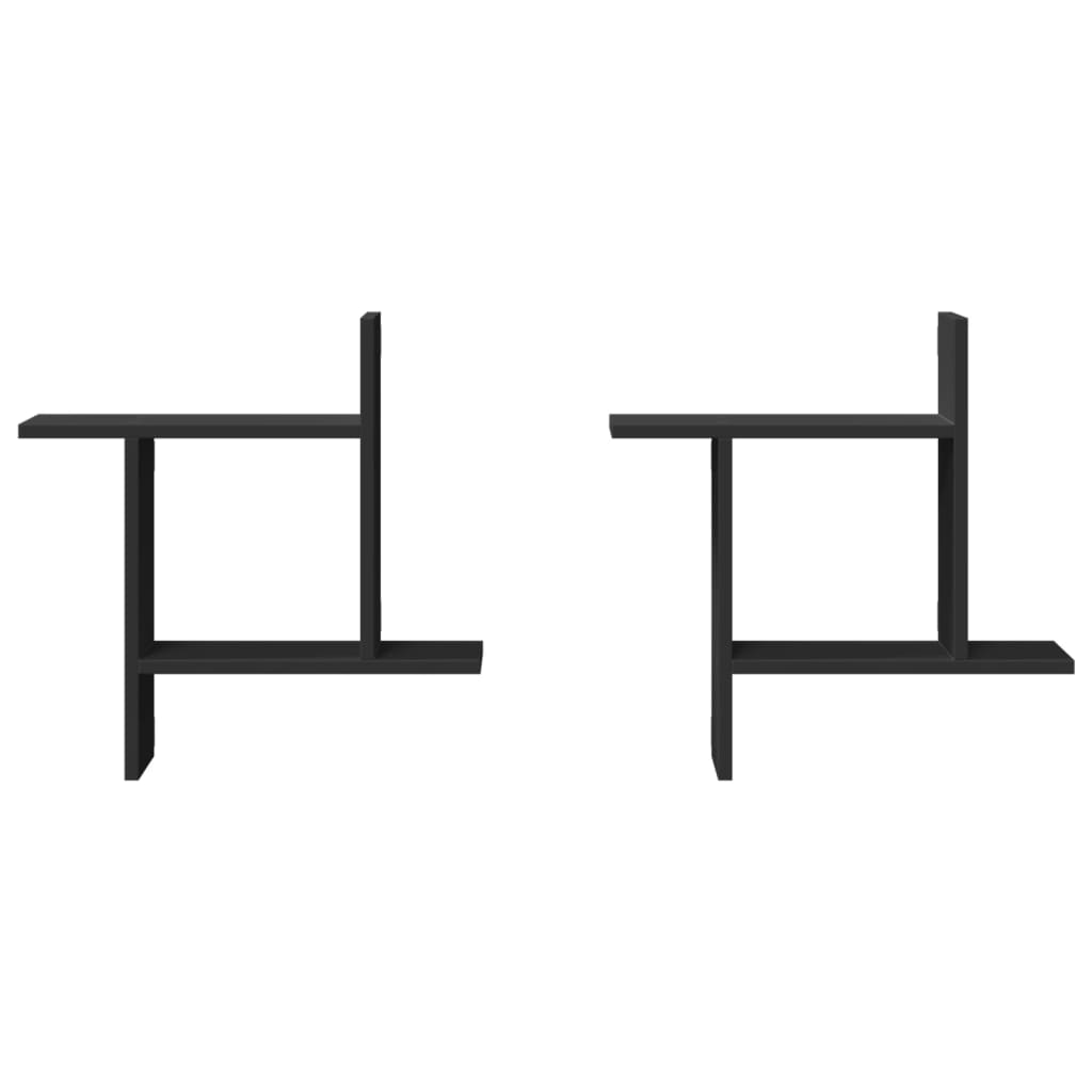 Wall Shelves 2 Pcs Engineered Wood