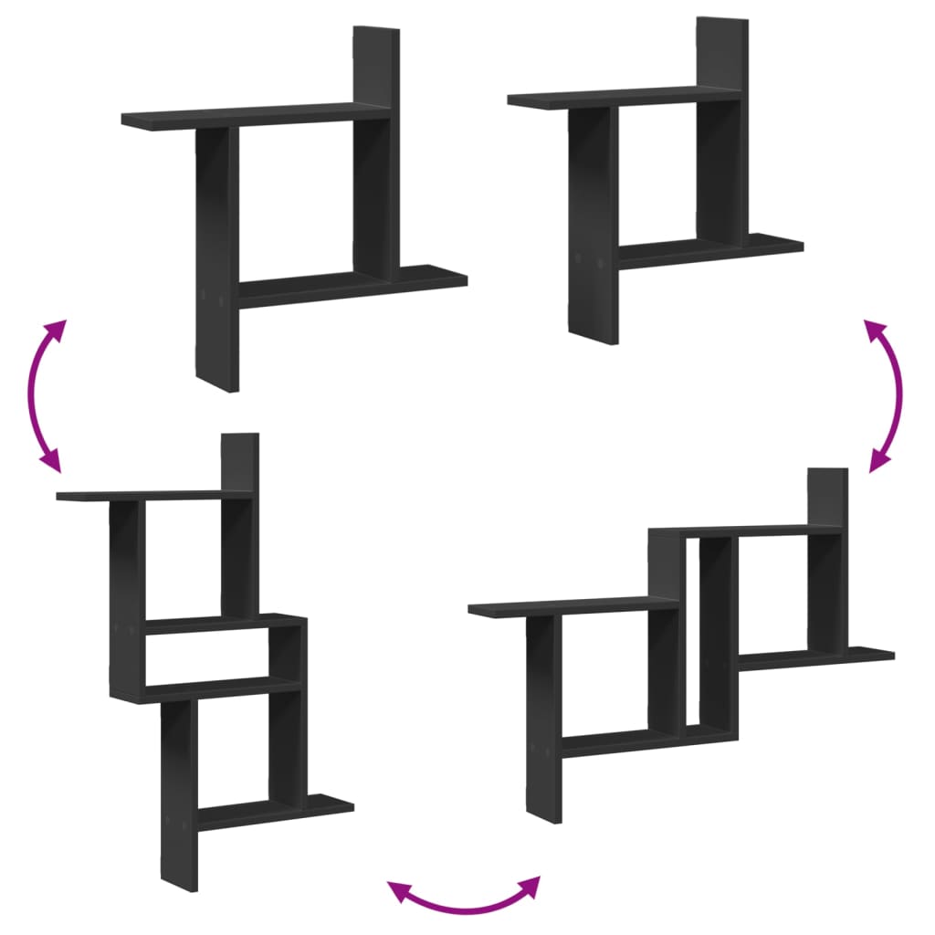 Wall Shelves 2 Pcs Engineered Wood