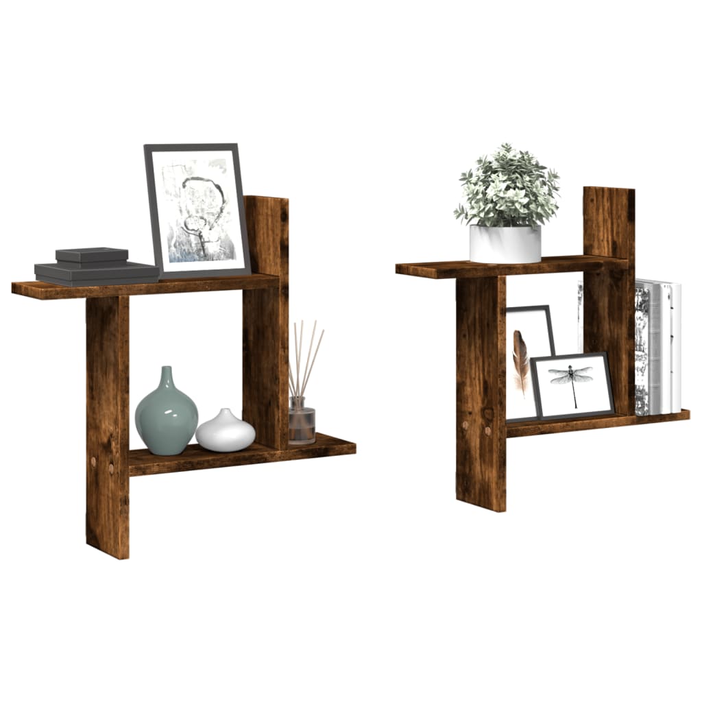 Wall Shelves 2 Pcs Engineered Wood