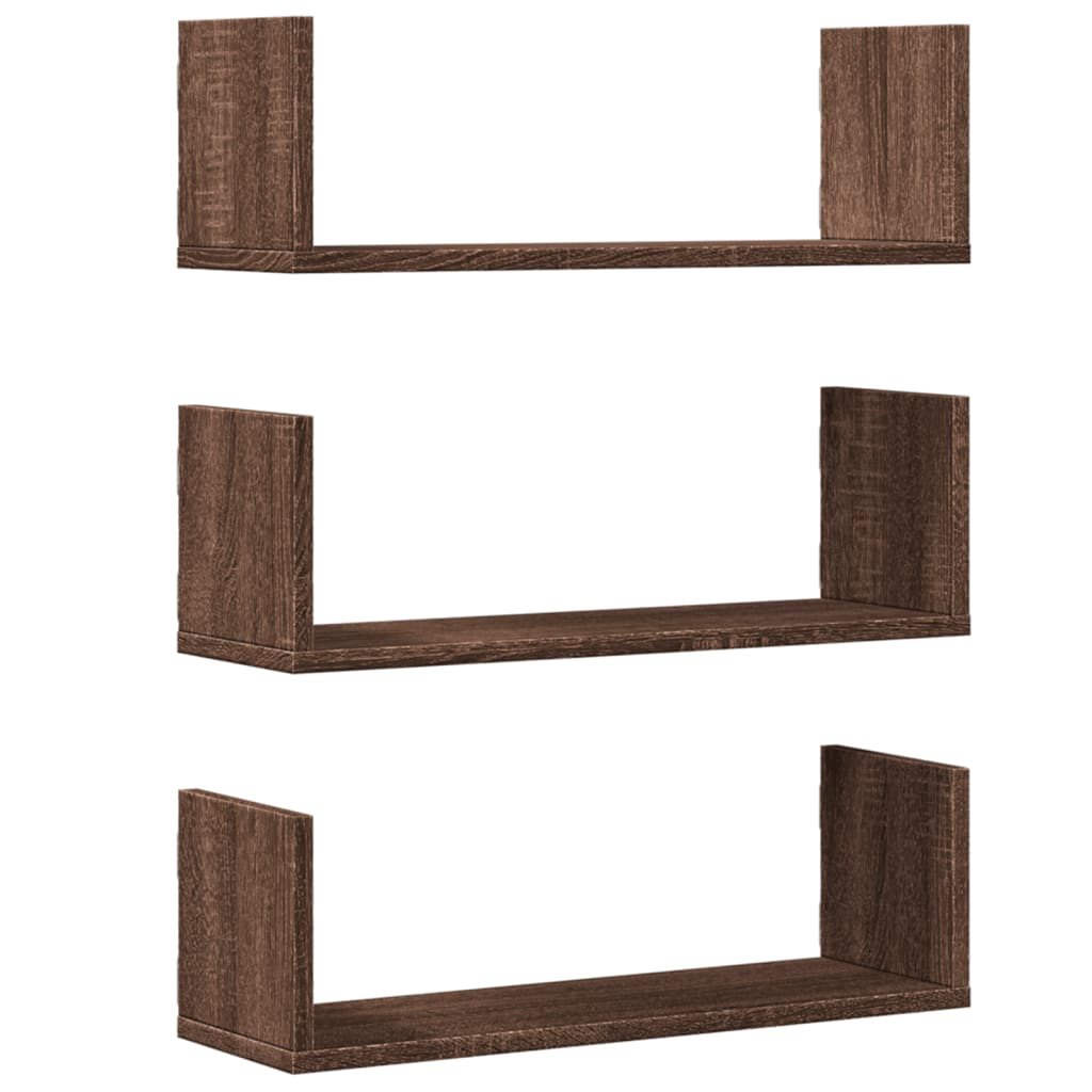 Wall Shelves 3 Pcs Engineered Wood