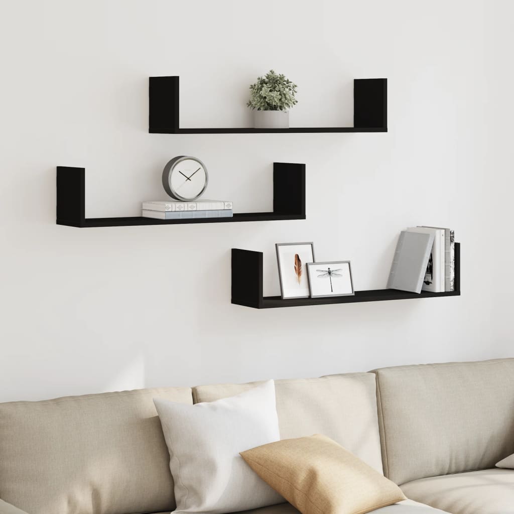 Wall Shelves 3 Pcs Engineered Wood