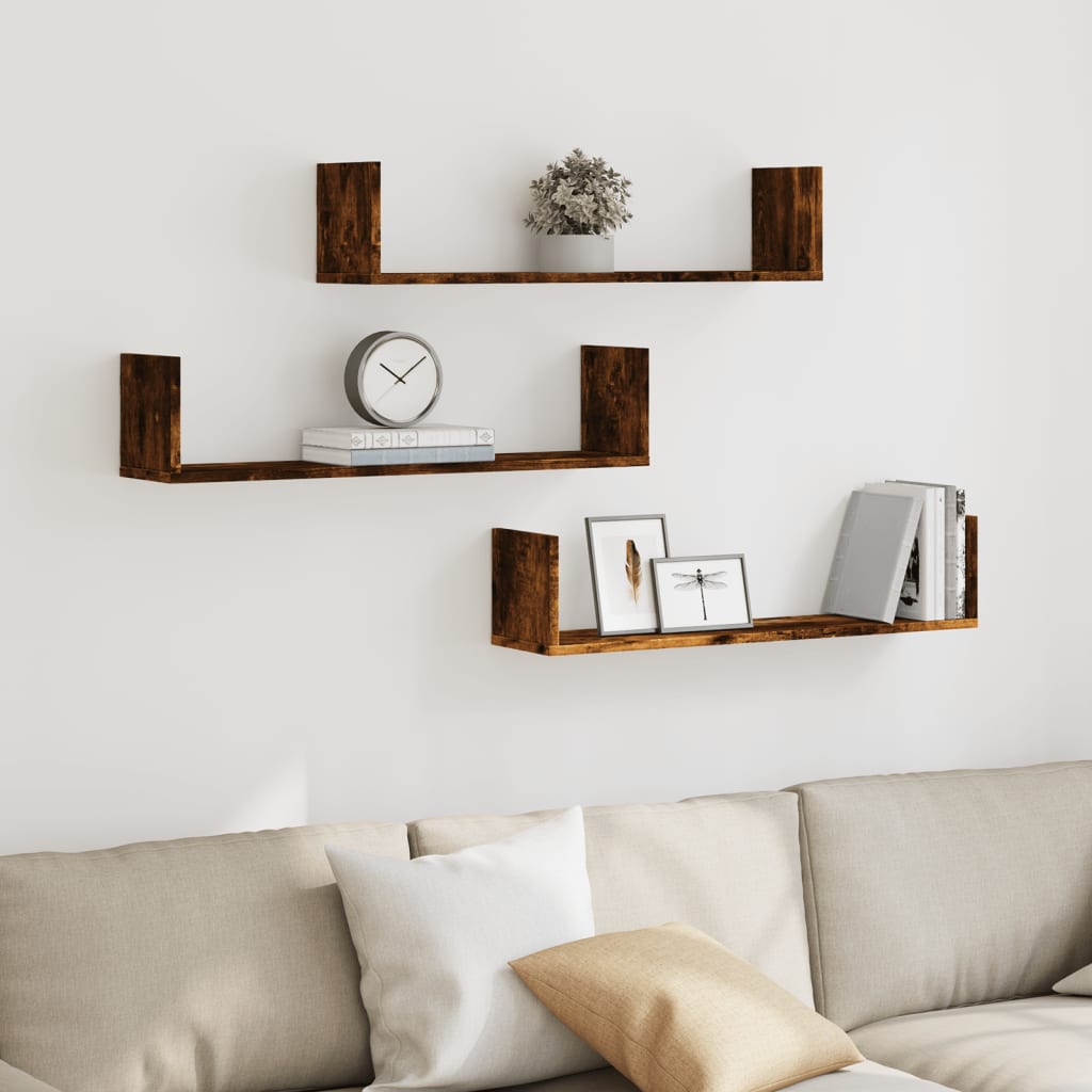Wall Shelves 3 Pcs Engineered Wood