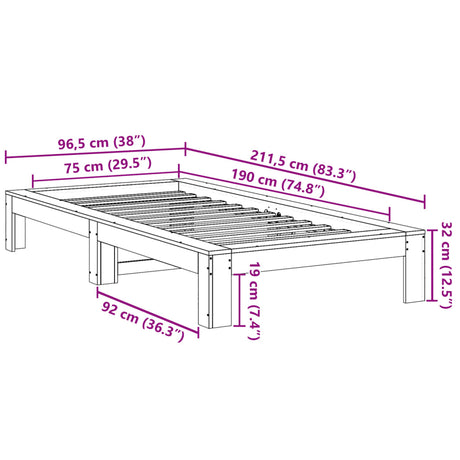 Bed Frame Without Mattress Small Single Solid Wood Pine