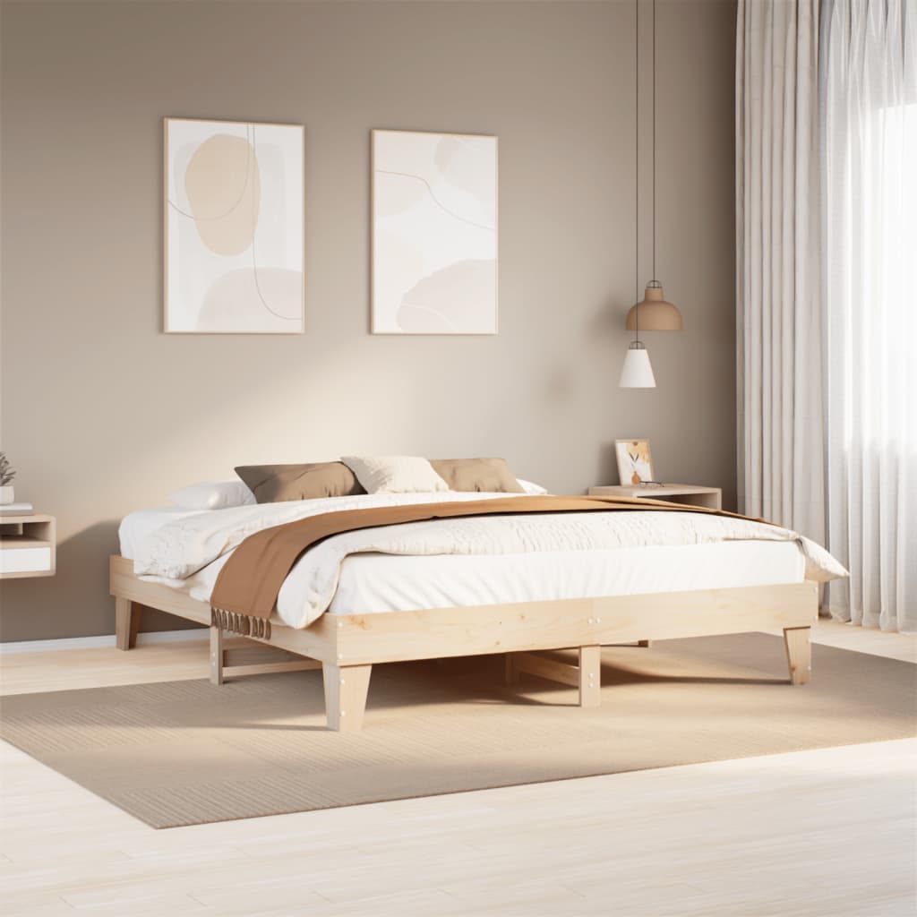 Bed Frame Without Mattress Small Double Solid Wood Pine