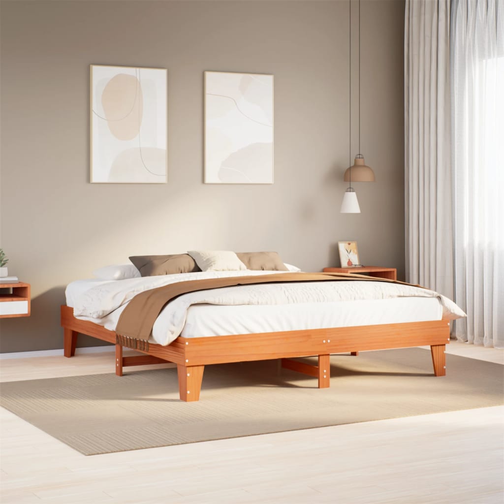 Bed Frame Without Mattress Small Double Solid Wood Pine
