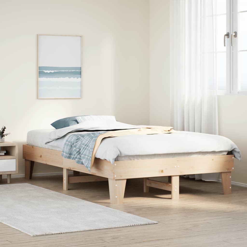 Bed Frame Without Mattress Small Double Solid Wood Pine