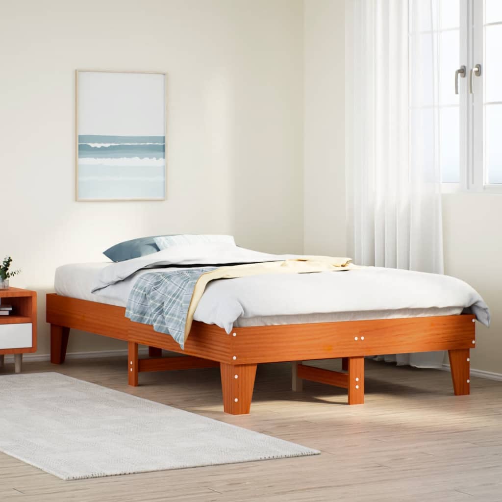 Bed Frame Without Mattress Small Double Solid Wood Pine