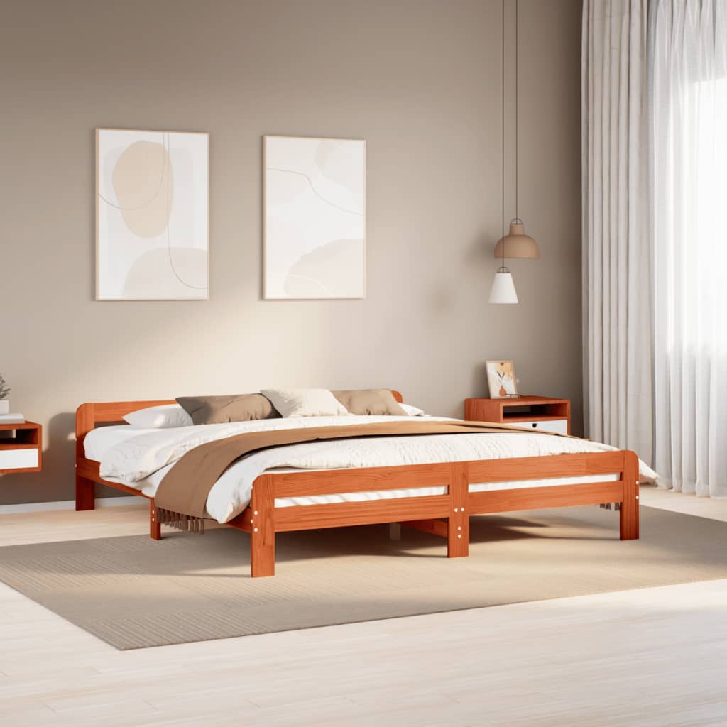 Bed Frame Without Mattress Solid Wood Pine
