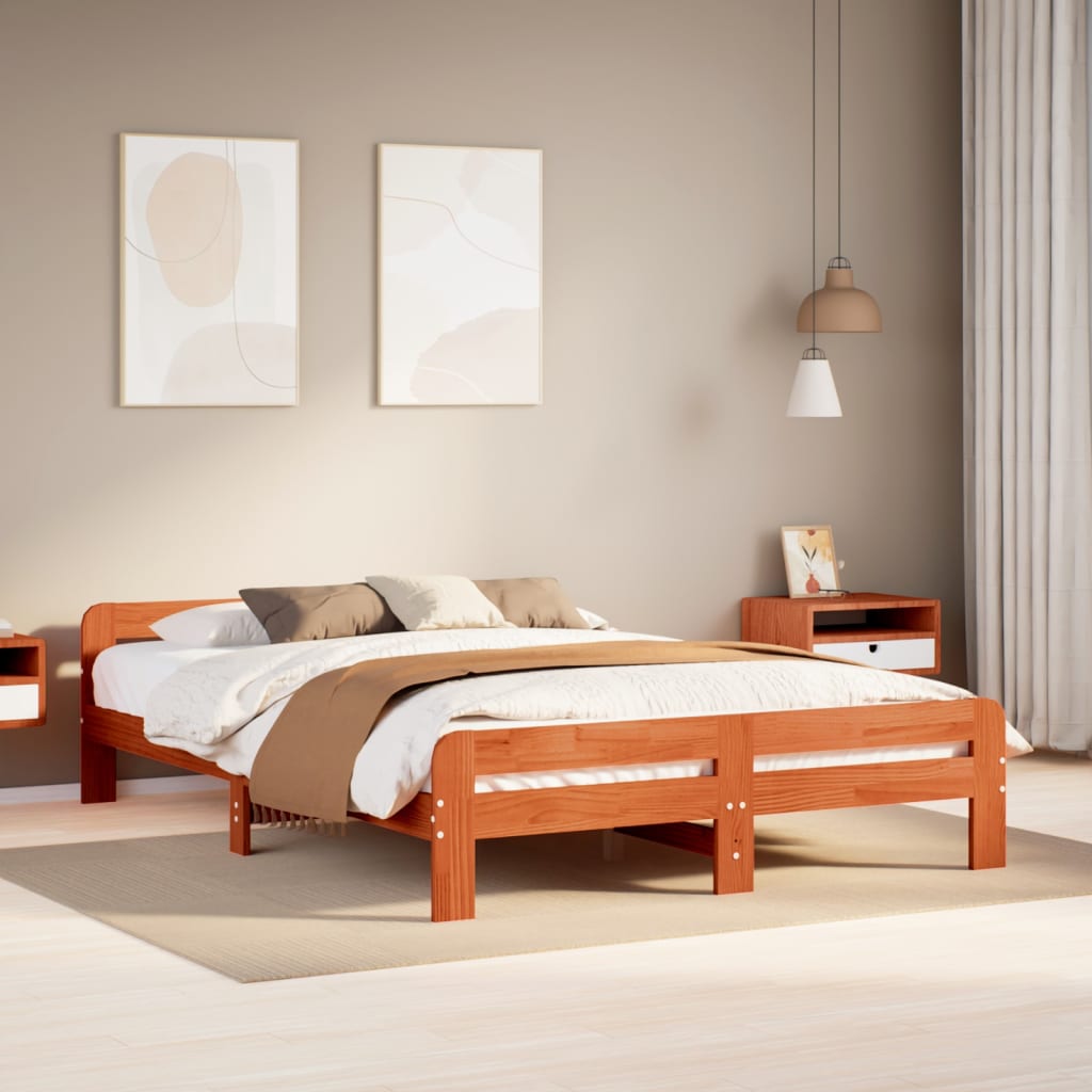 Bed Frame Without Mattress Solid Wood Pine