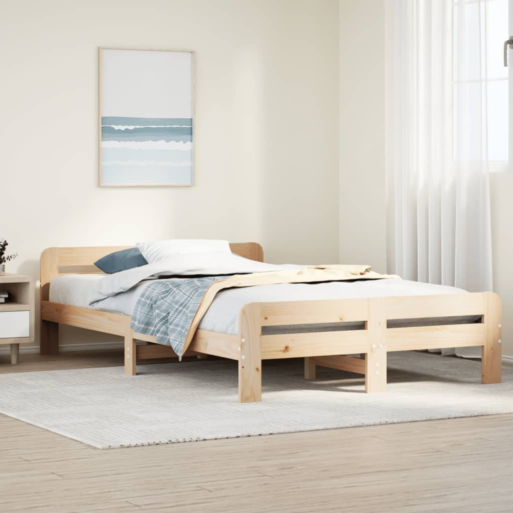 Bed Frame Without Mattress Solid Wood Pine