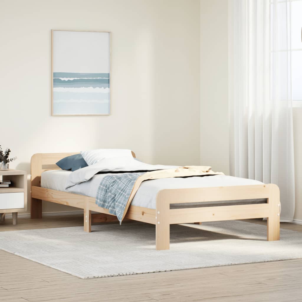 Bed Frame Without Mattress Solid Wood Pine