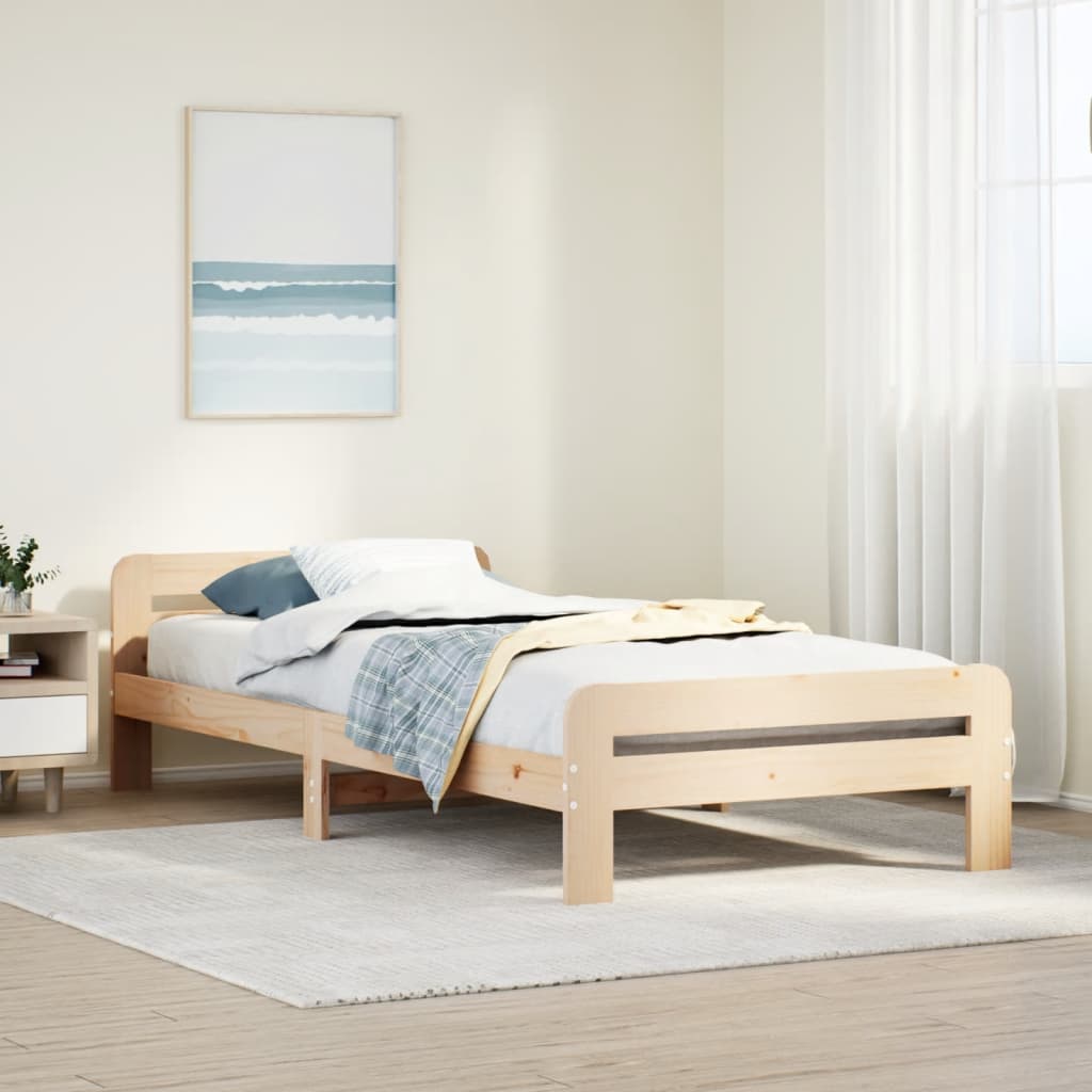 Bed Frame Without Mattress Solid Wood Pine