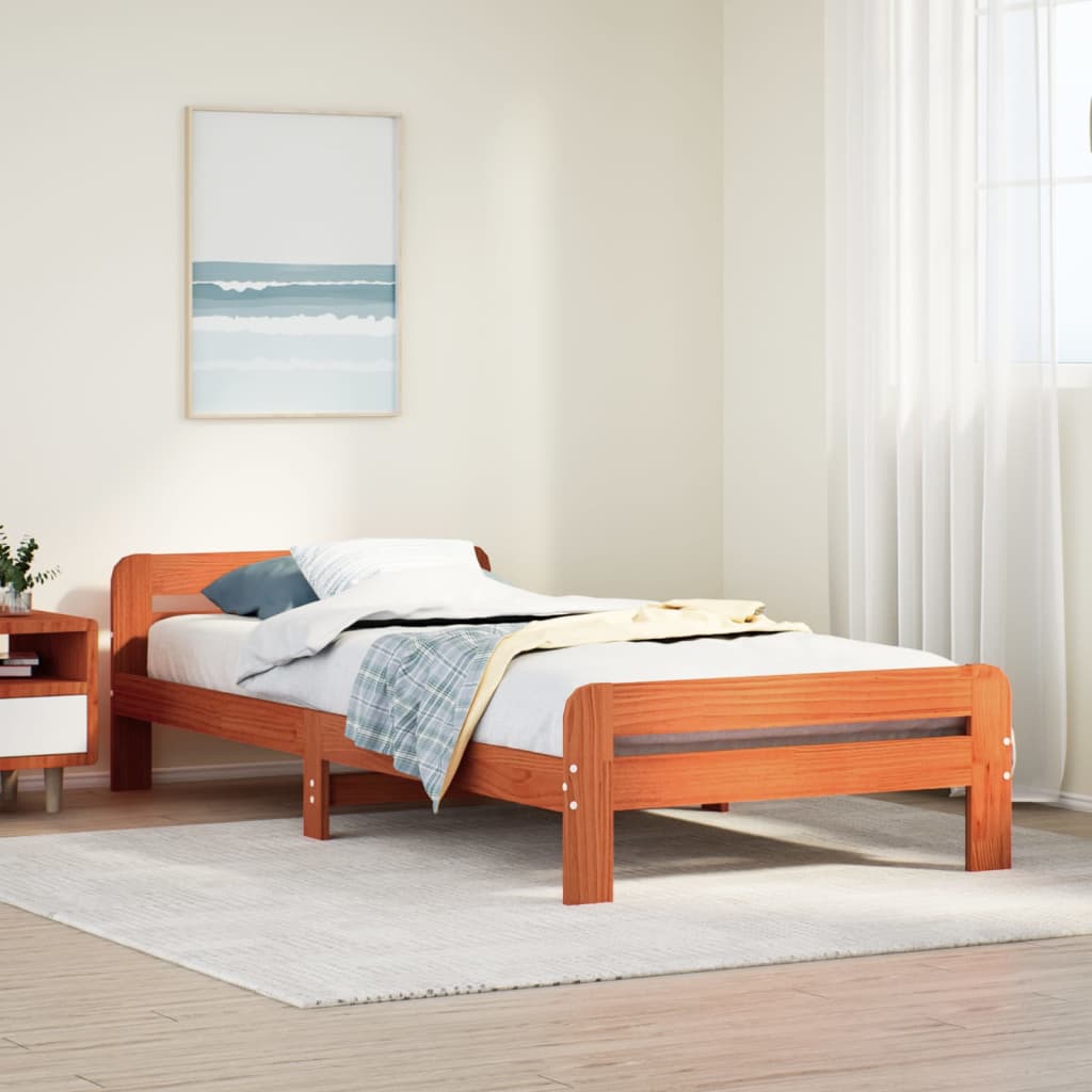 Bed Frame Without Mattress Solid Wood Pine