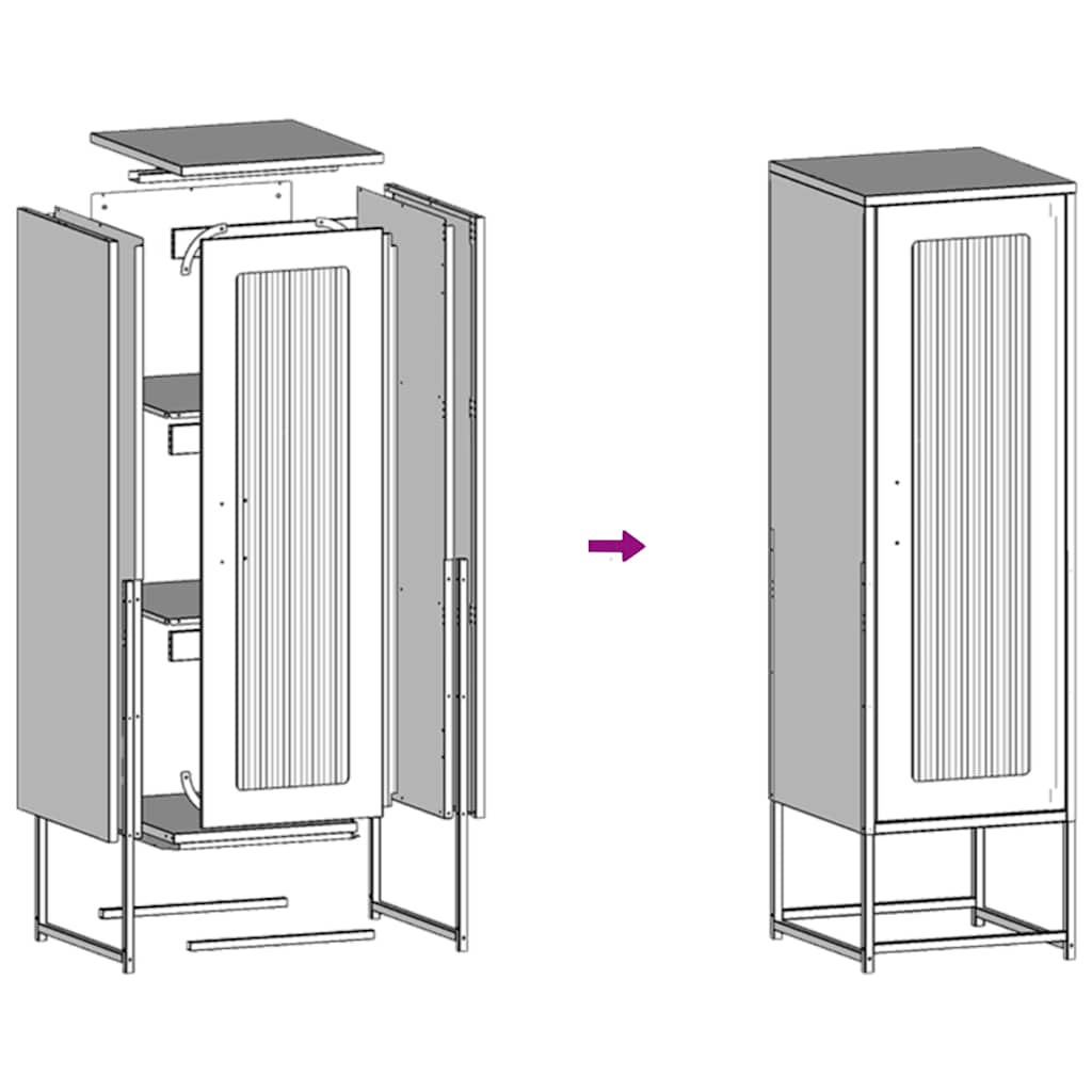 Highboard 36X39X123 Cm Cold-Rolled Steel