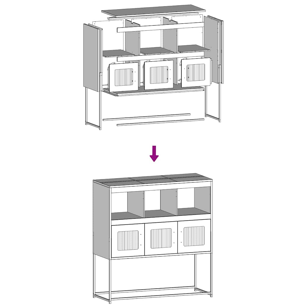 Sideboard 100.5X39X107 Cm Cold-Rolled Steel