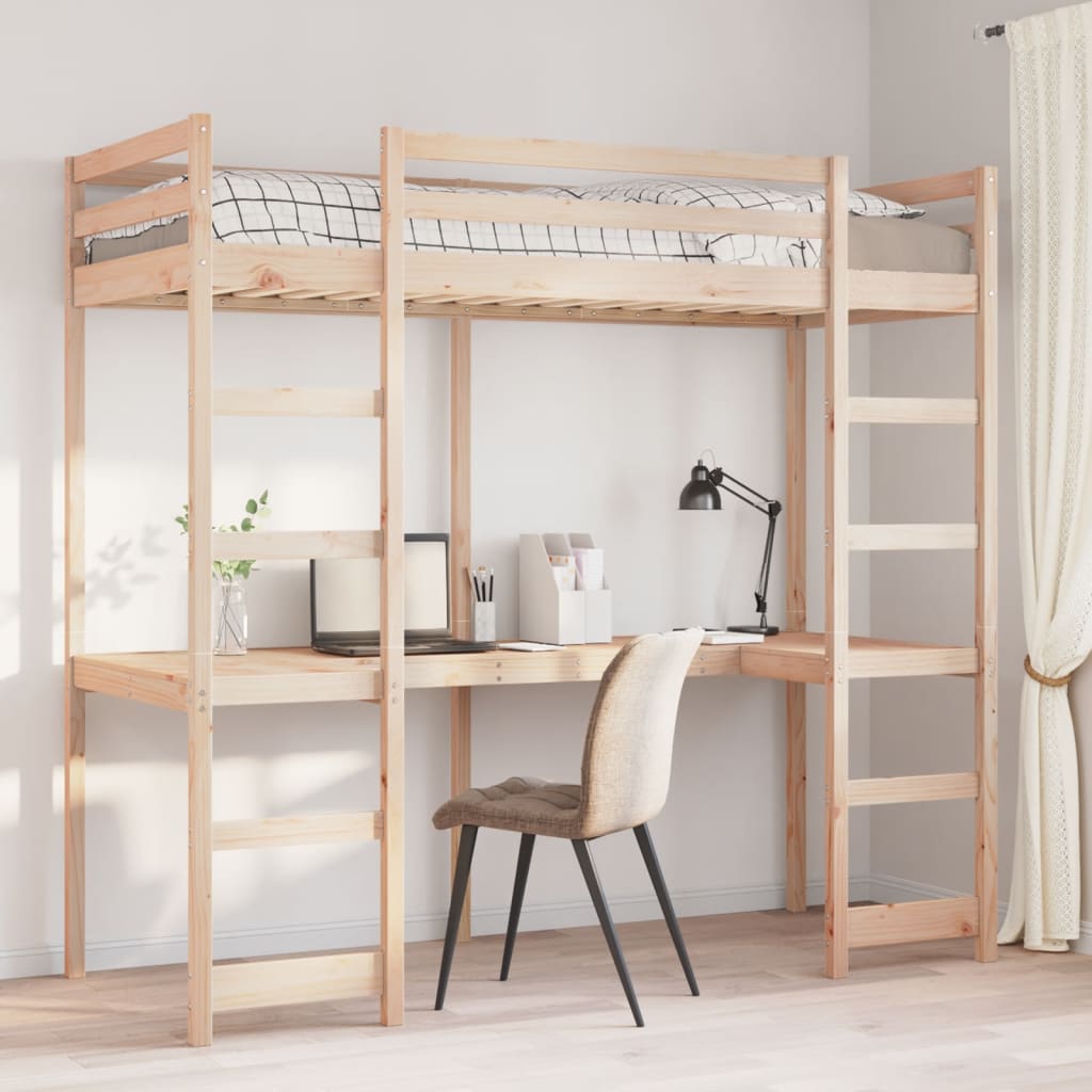 Loft Bed Frame Without Mattress Small Single Solid Wood Pine