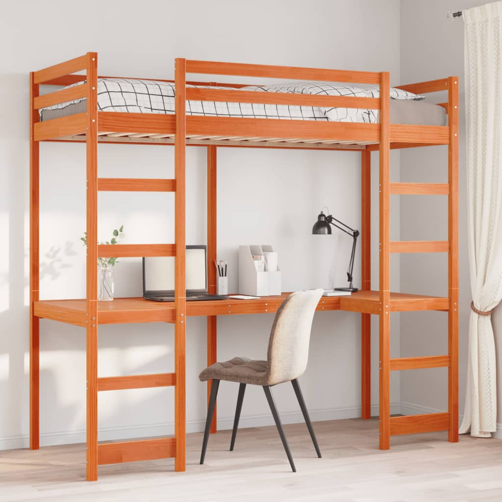 Loft Bed Frame Without Mattress Small Single Solid Wood Pine