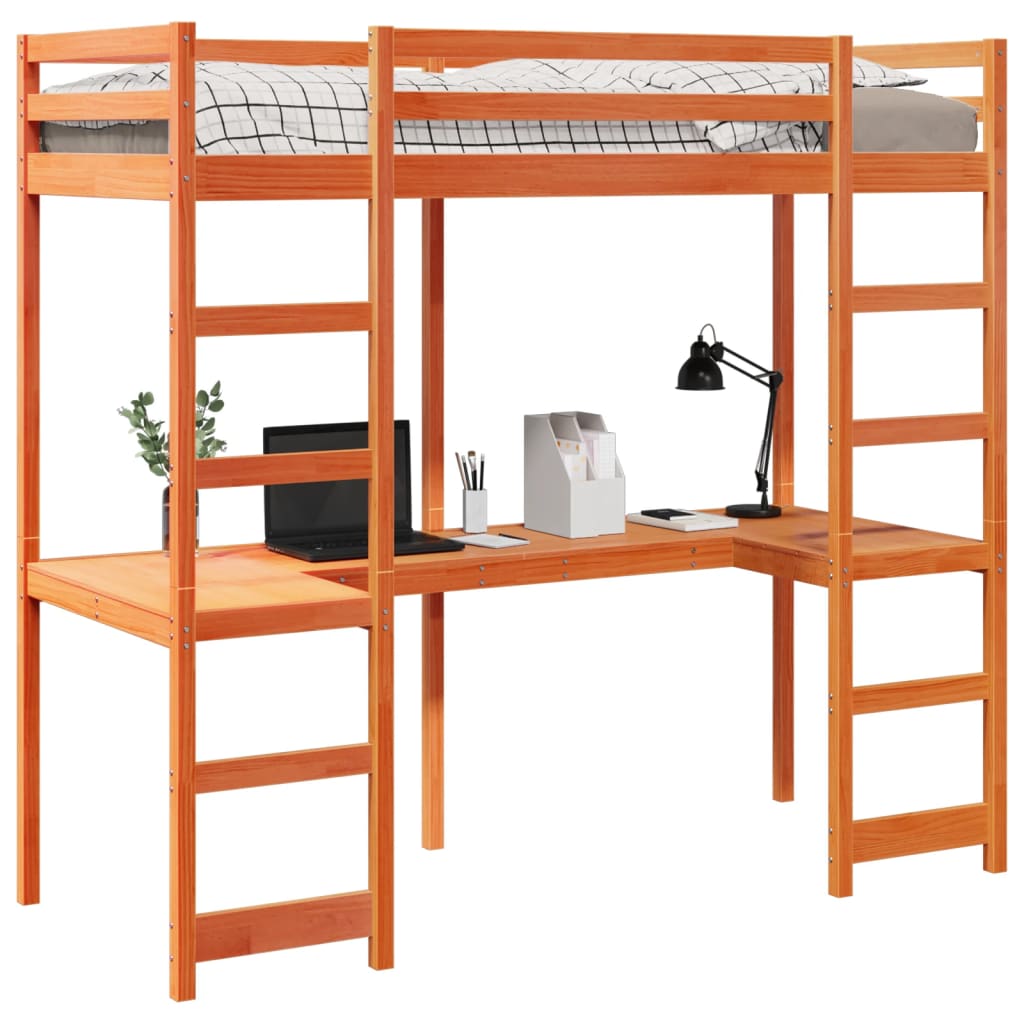 Loft Bed Frame Without Mattress Small Single Solid Wood Pine