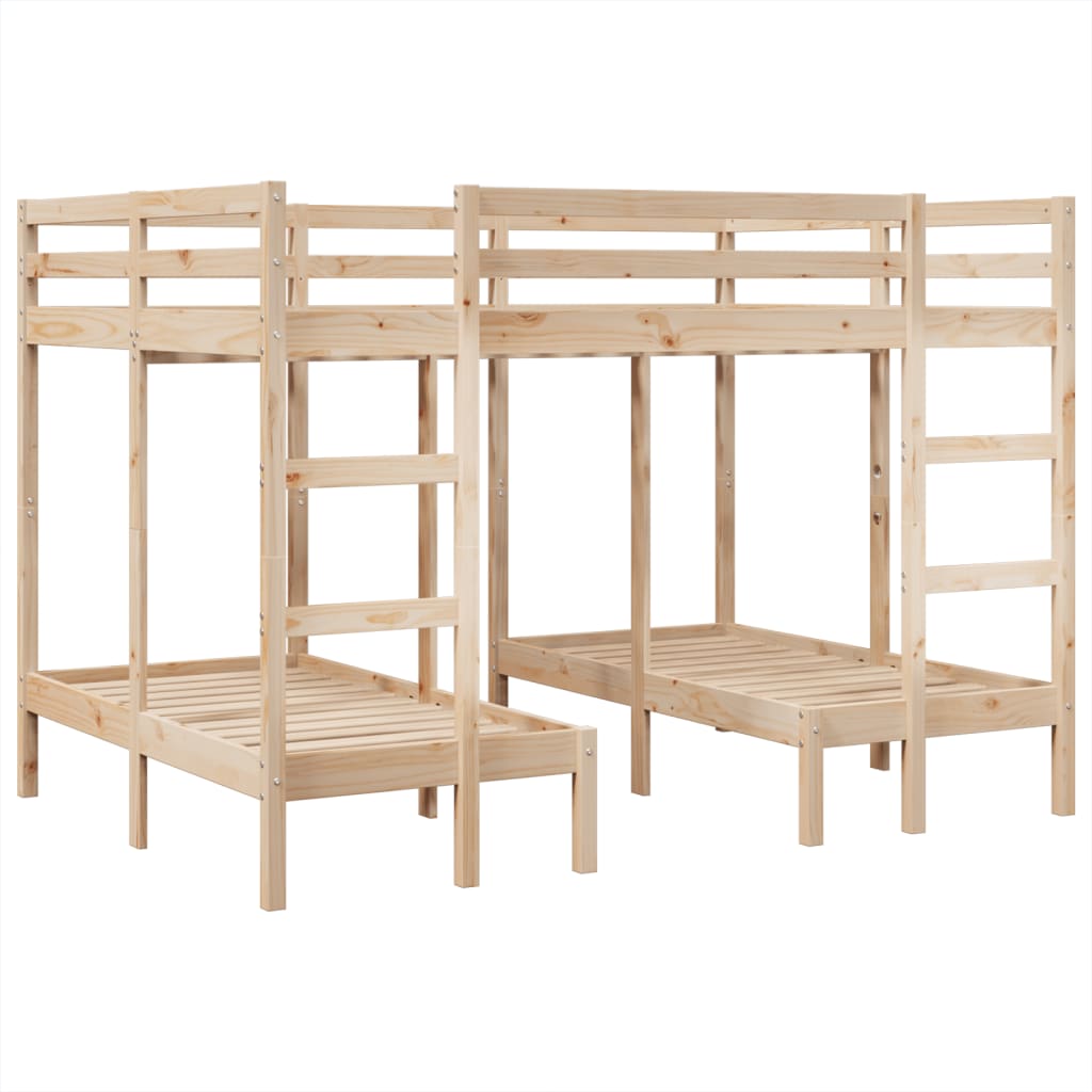 Triple Bunk Bed Frame Solid Wood Pine