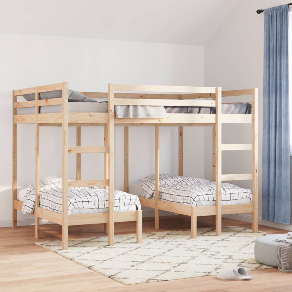 Triple Bunk Bed Frame Solid Wood Pine