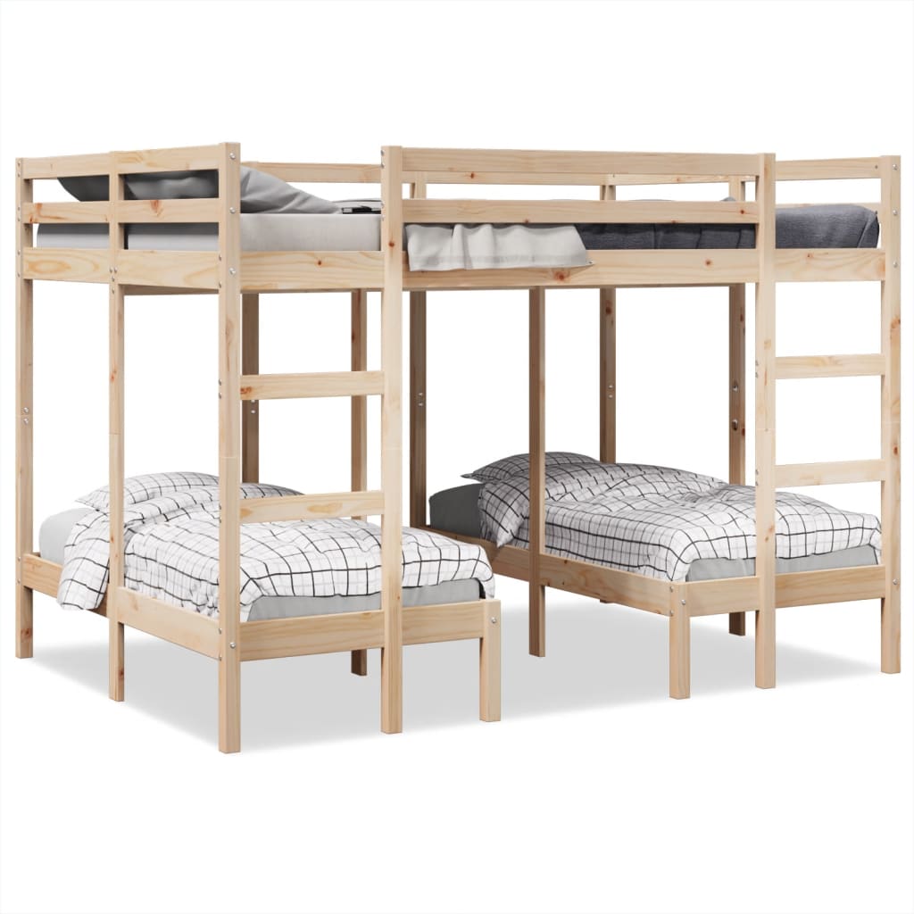 Triple Bunk Bed Frame Solid Wood Pine