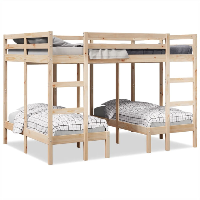 Triple Bunk Bed Frame Solid Wood Pine