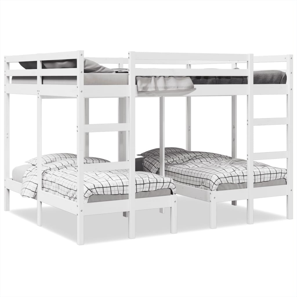 Triple Bunk Bed Frame Solid Wood Pine