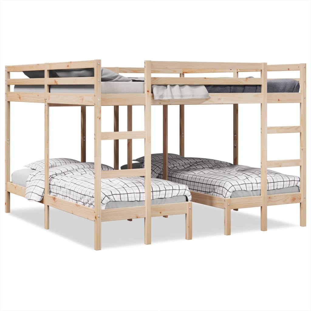 Triple Bunk Bed Frame Solid Wood Pine